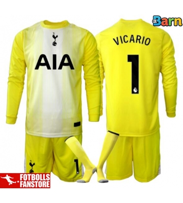 Tottenham Hotspur Guglielmo Vicario #1 Målvakt Tredje Tröja Barn 2025-26 Långärmad (+ Korta byxor)